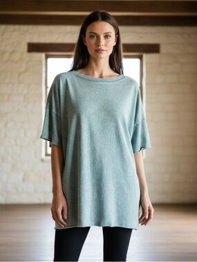 Zenana Seafoam Mineral Washed Vintage Lived In Look & Feeling